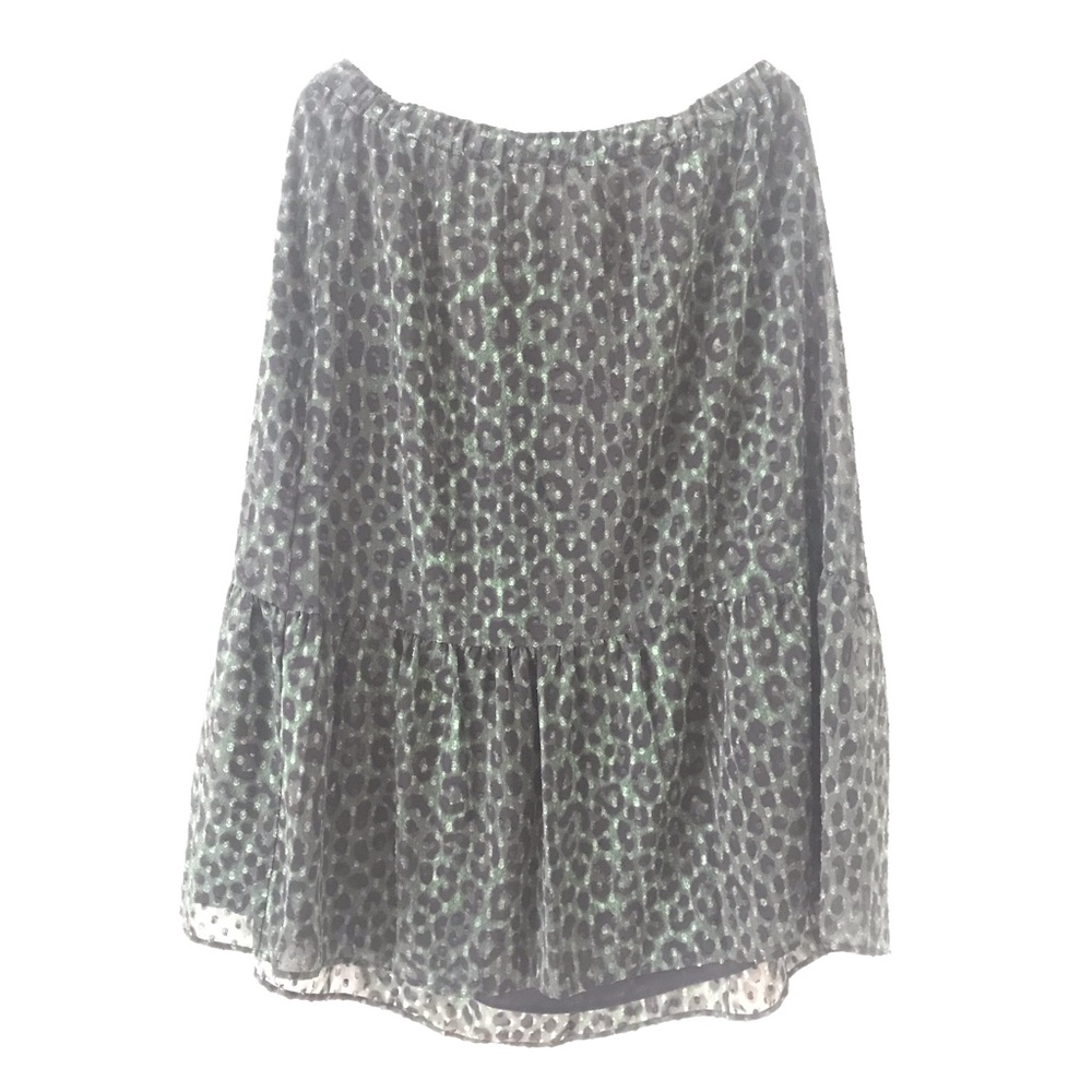 Michael Kors Green & Black Animal Print Skirt